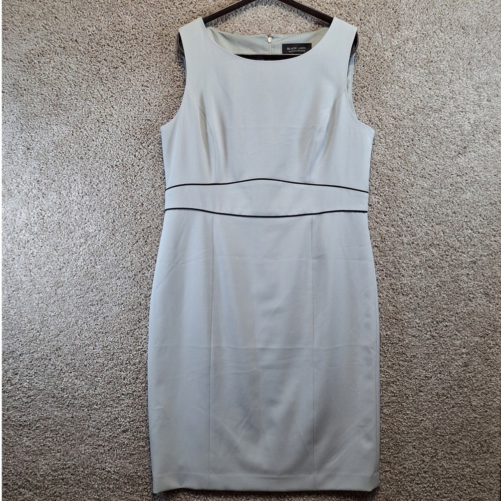 Evan-Picone Dress Womens 14 Gray Black Label Sheath Workwear Classy Office